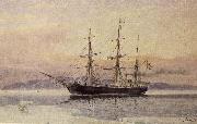 unknow artist polarfartyget vega pa en akvarell av jacob hagg oil painting on canvas